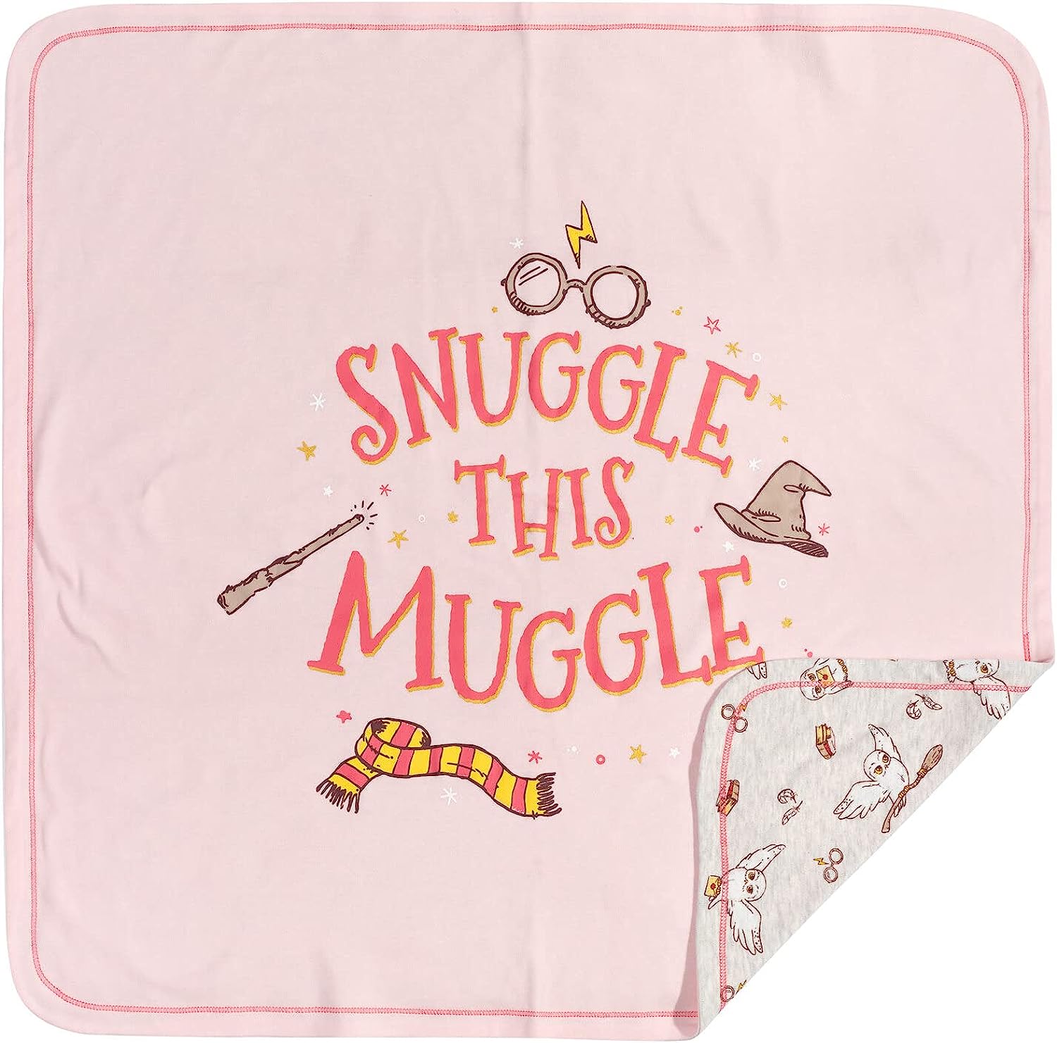 Harry Potter Baby Zip Up Sleep N' Play Coverall Bib Blanket and Burp Cloth 4 Piece Outfit Set Newborn - Image 6